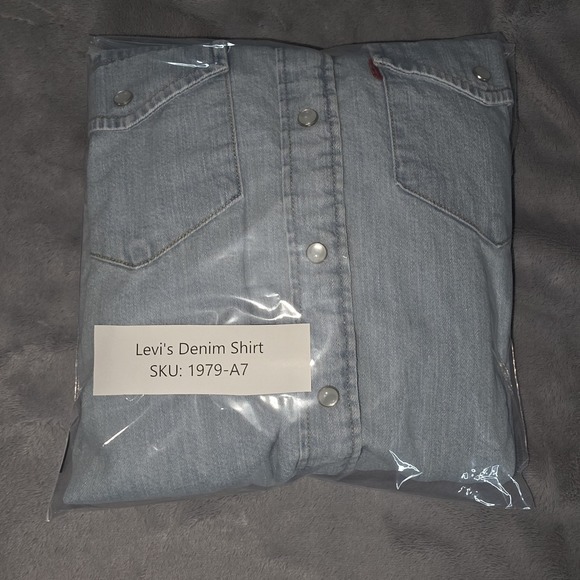 Levis Shirt Womens XS Western Pearl Snap Denim Long Sleeve Cowgirl Rodeo Rock - Picture 14 of 14